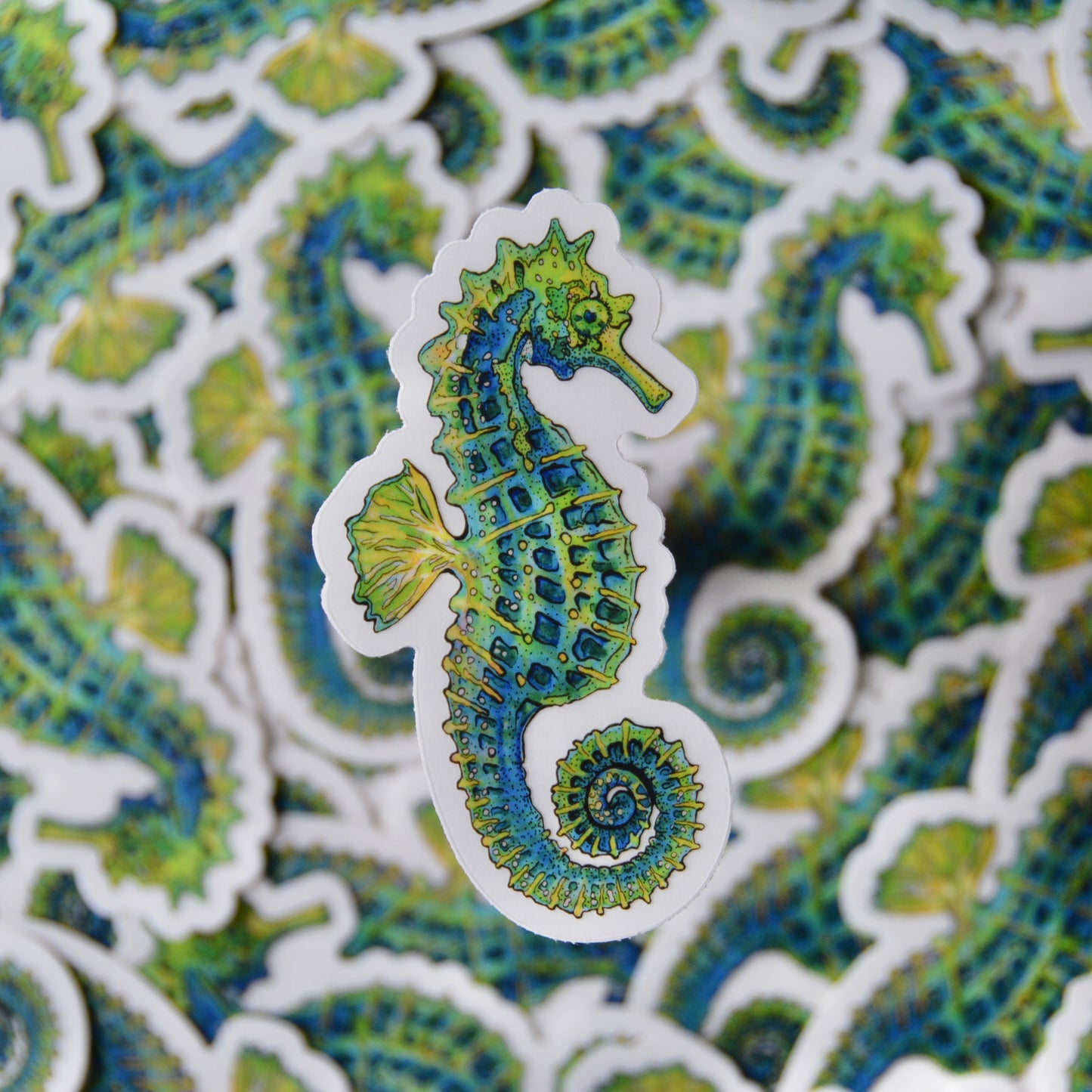 Blue Seahorse Vinyl Decal / Sticker