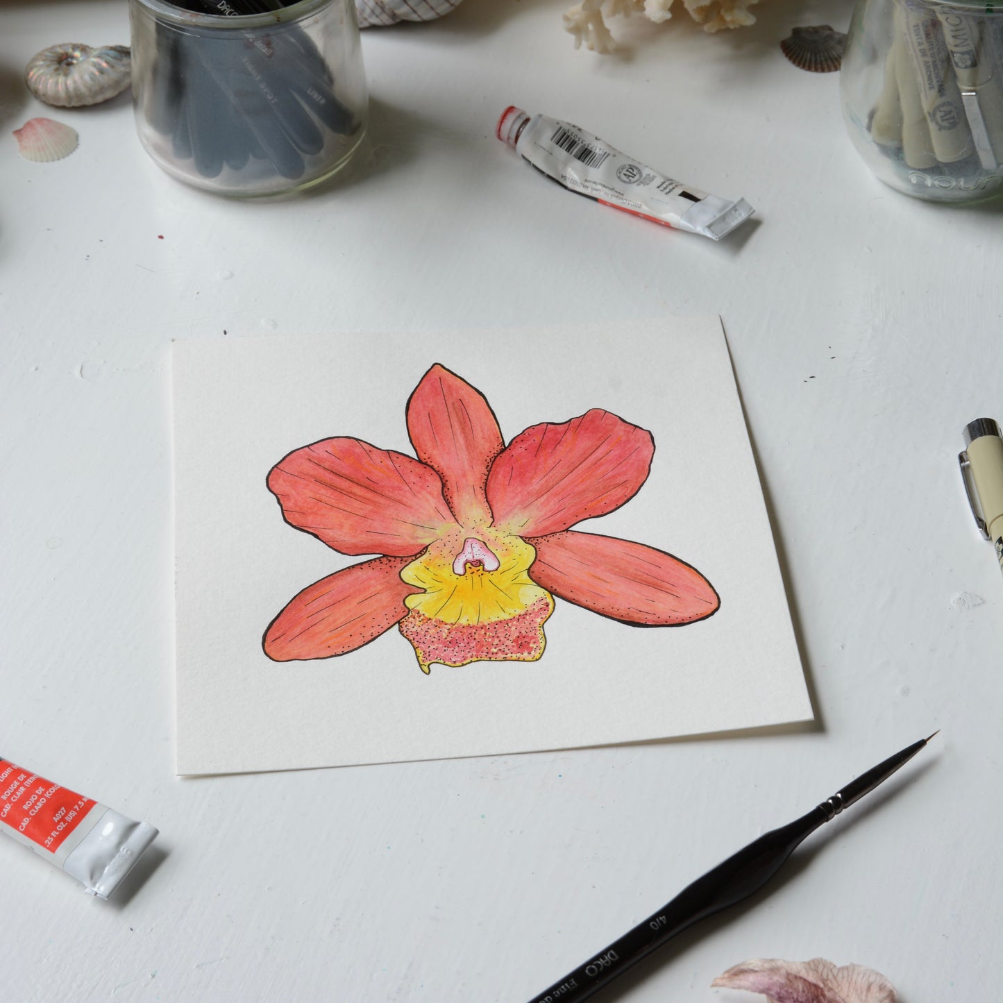 Orchid #1, Orignal Watercolor Painting