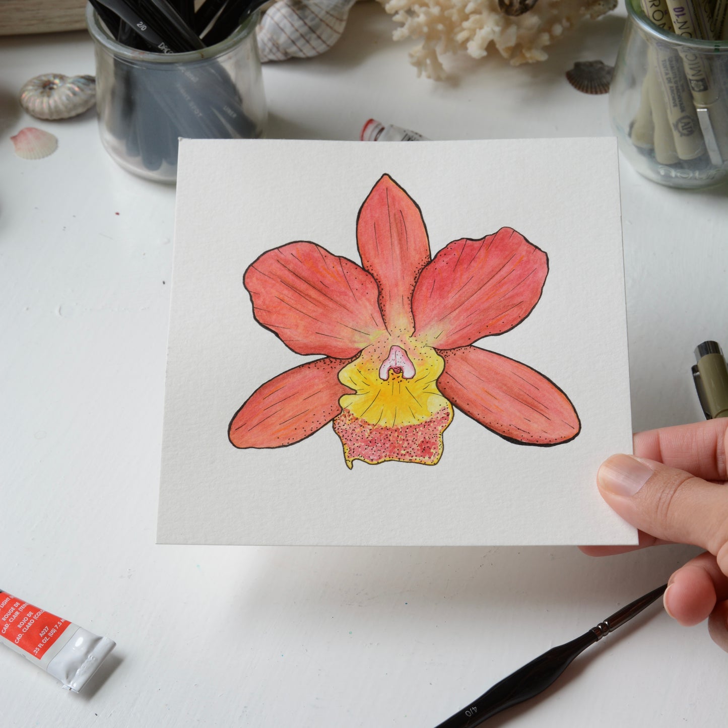 Orchid #1, Orignal Watercolor Painting