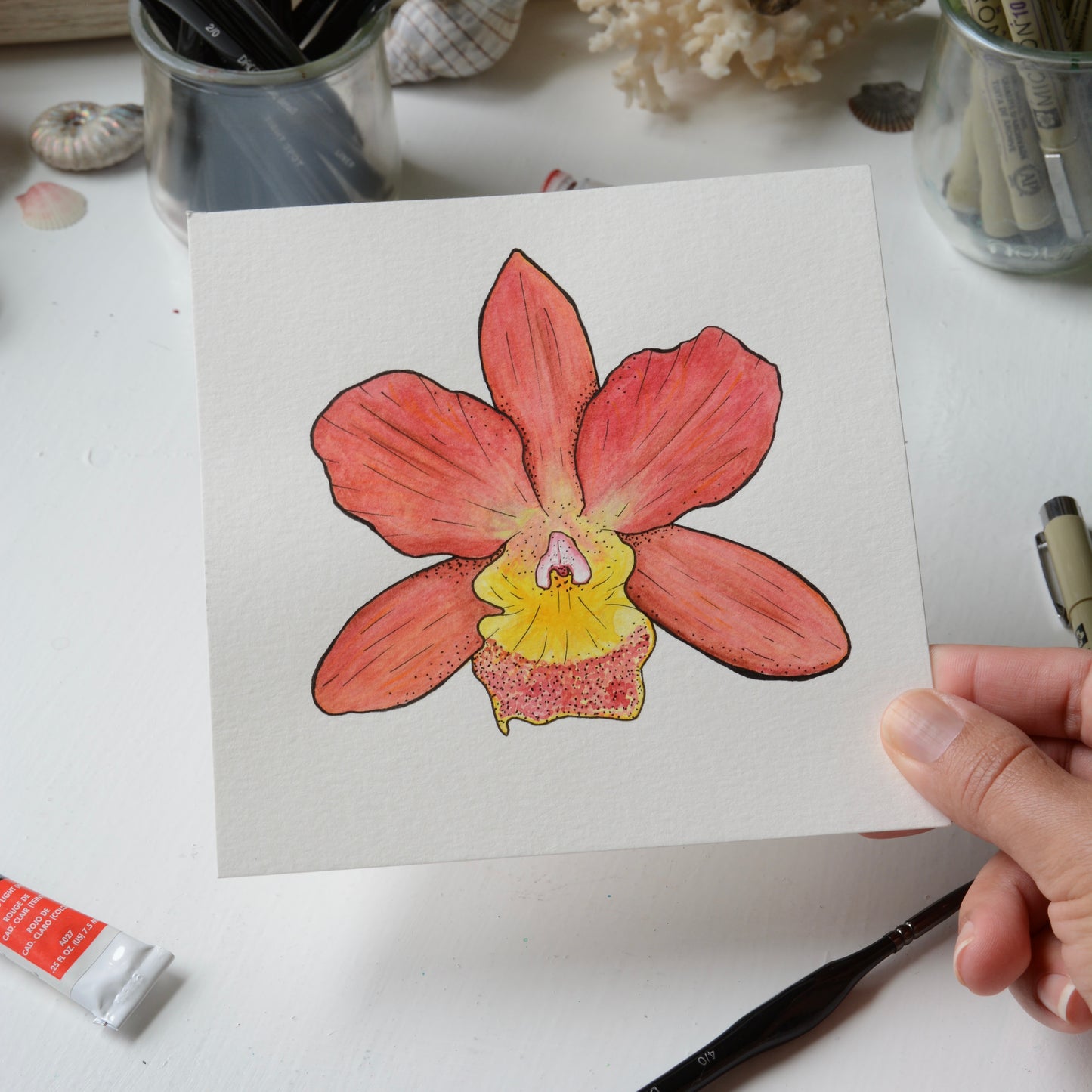 Orchid #1, Orignal Watercolor Painting