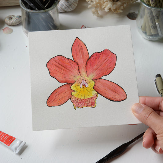 Orchid #1, Orignal Watercolor Painting