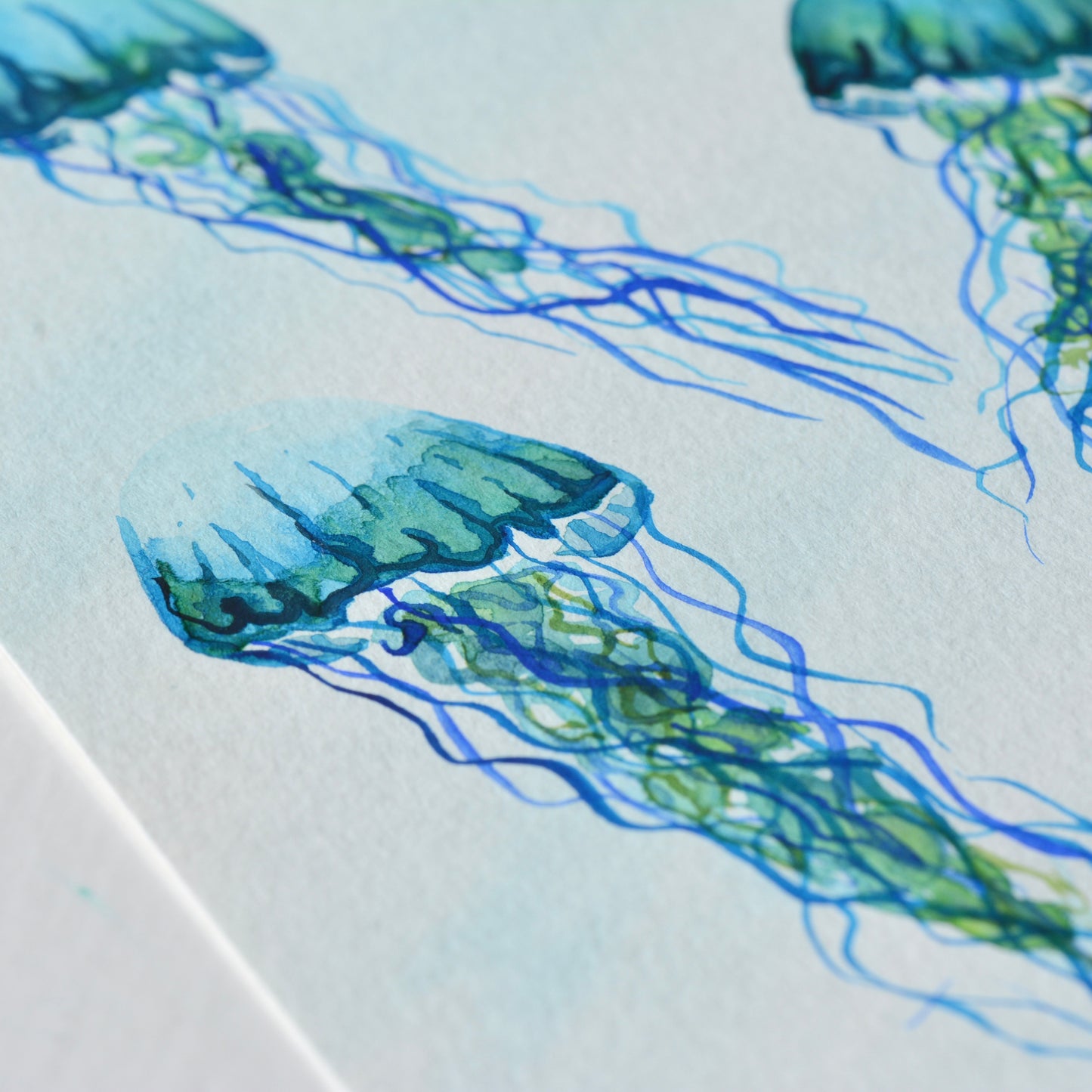 Blue Jelly Swarm, Orignal Watercolor Painting