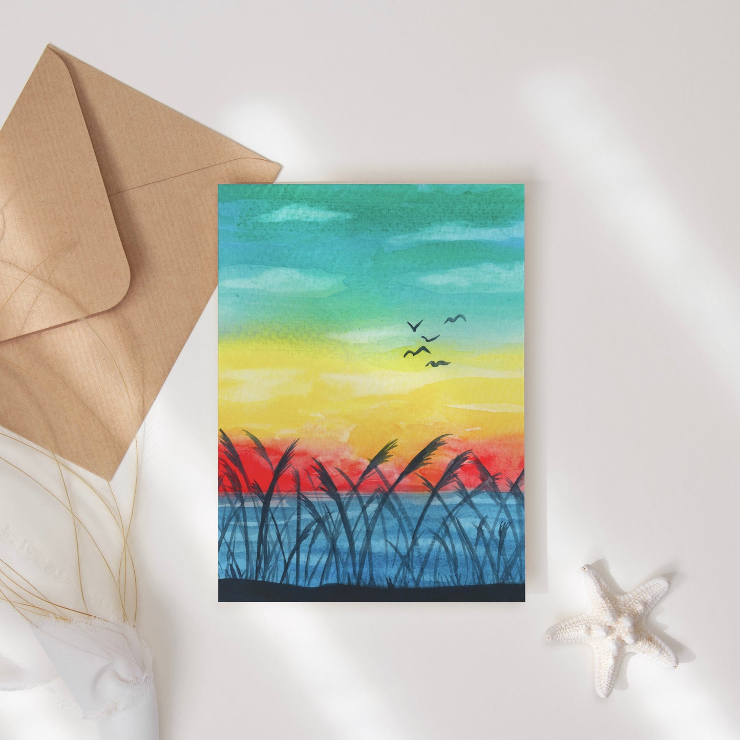 Dune Grass Sunset Note Card Set