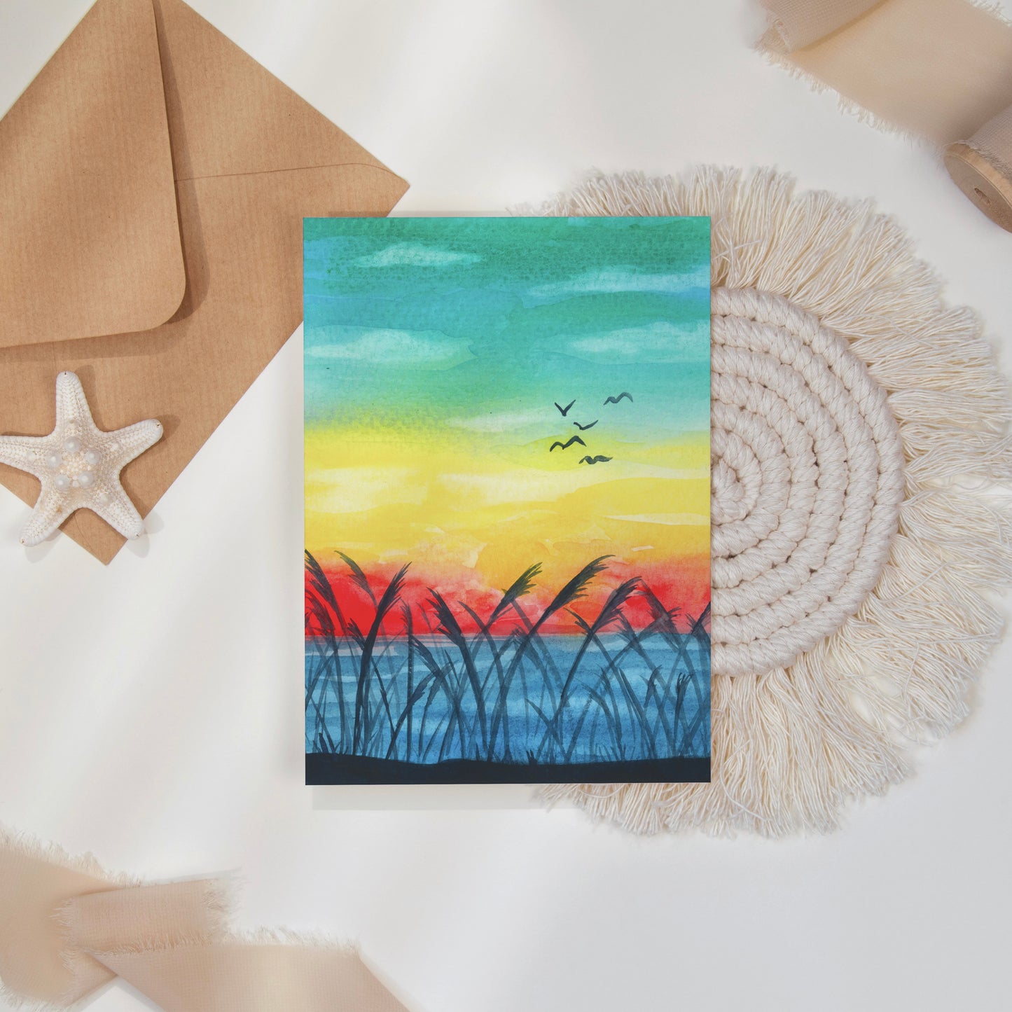 Dune Grass Sunset Note Card Set