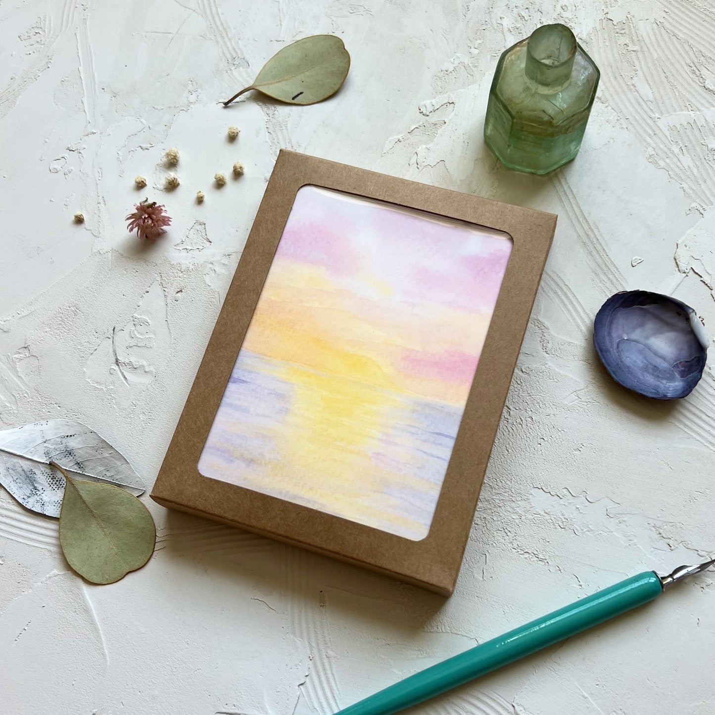 Purple Pastel Sunrise Note Card Set