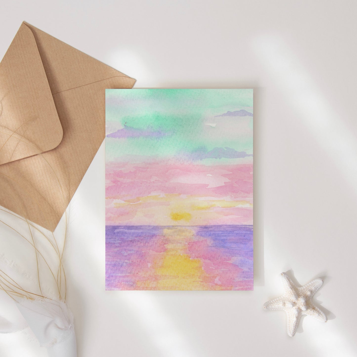 Aqua Sunrise Note Card Set