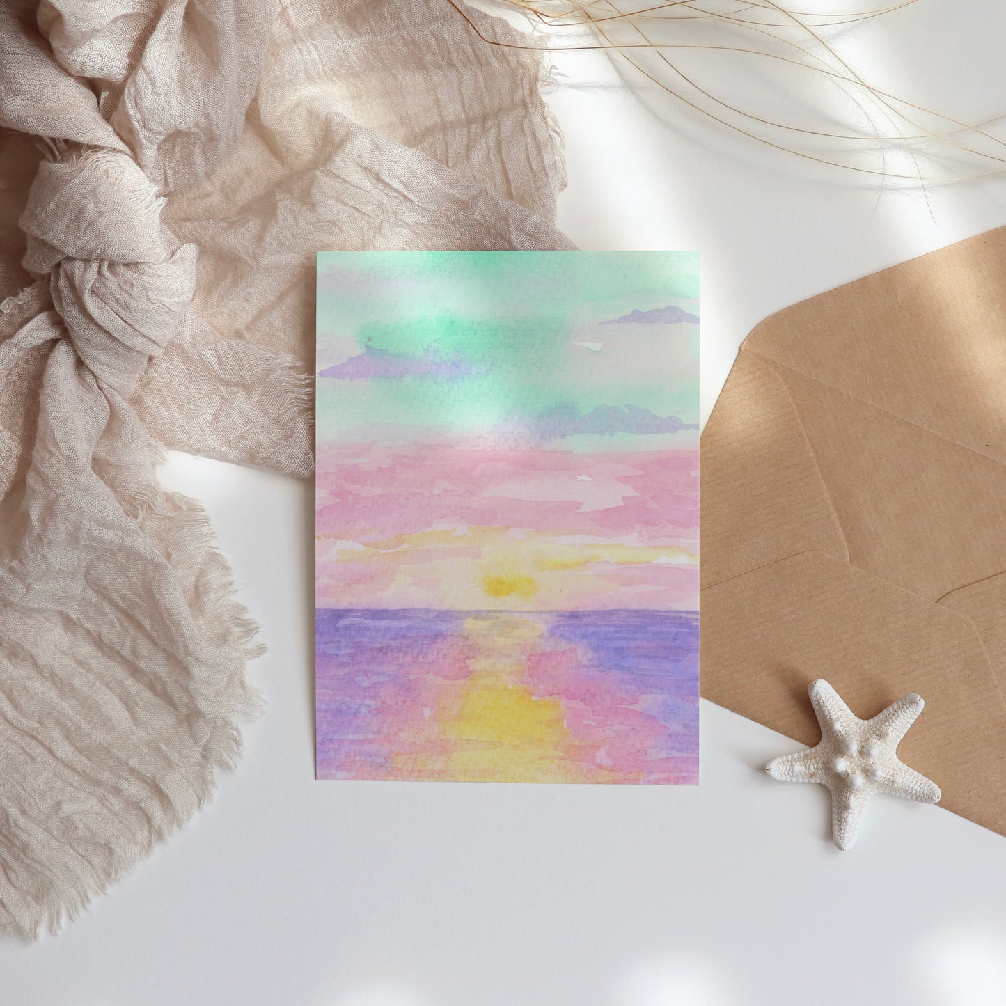 Aqua Sunrise Note Card Set