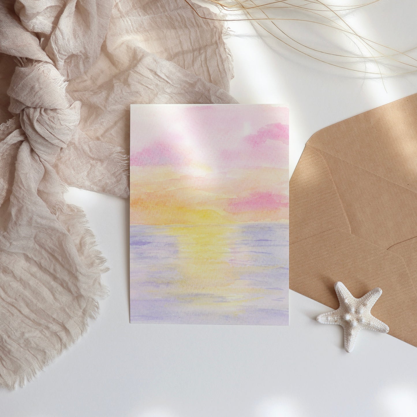 Purple Pastel Sunrise Note Card Set
