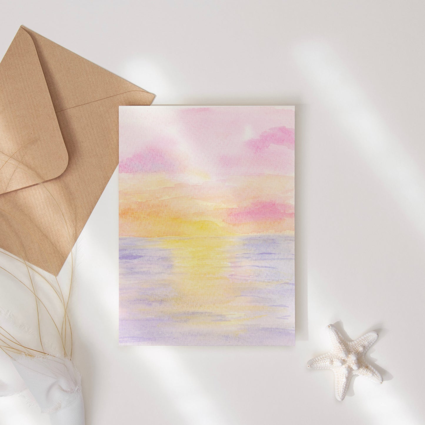 Purple Pastel Sunrise Note Card Set