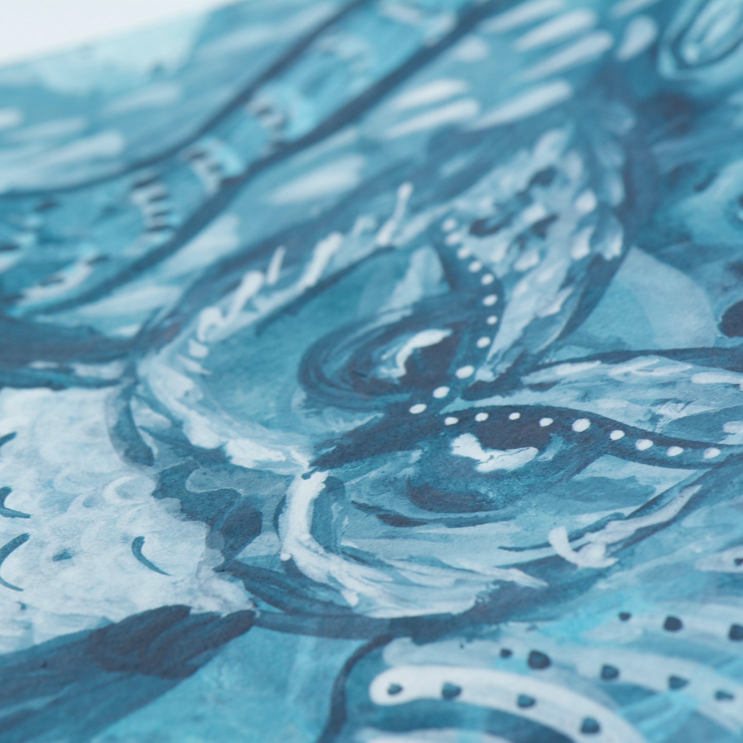 Owl Resonance, Original Mix Media Painting