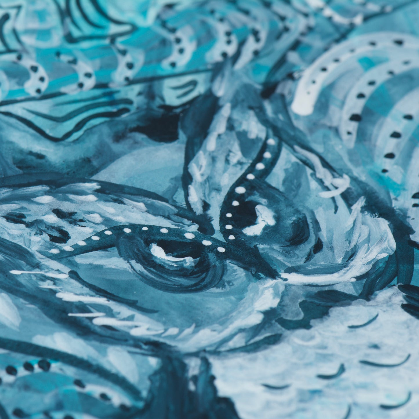 Owl Resonance, Original Mix Media Painting