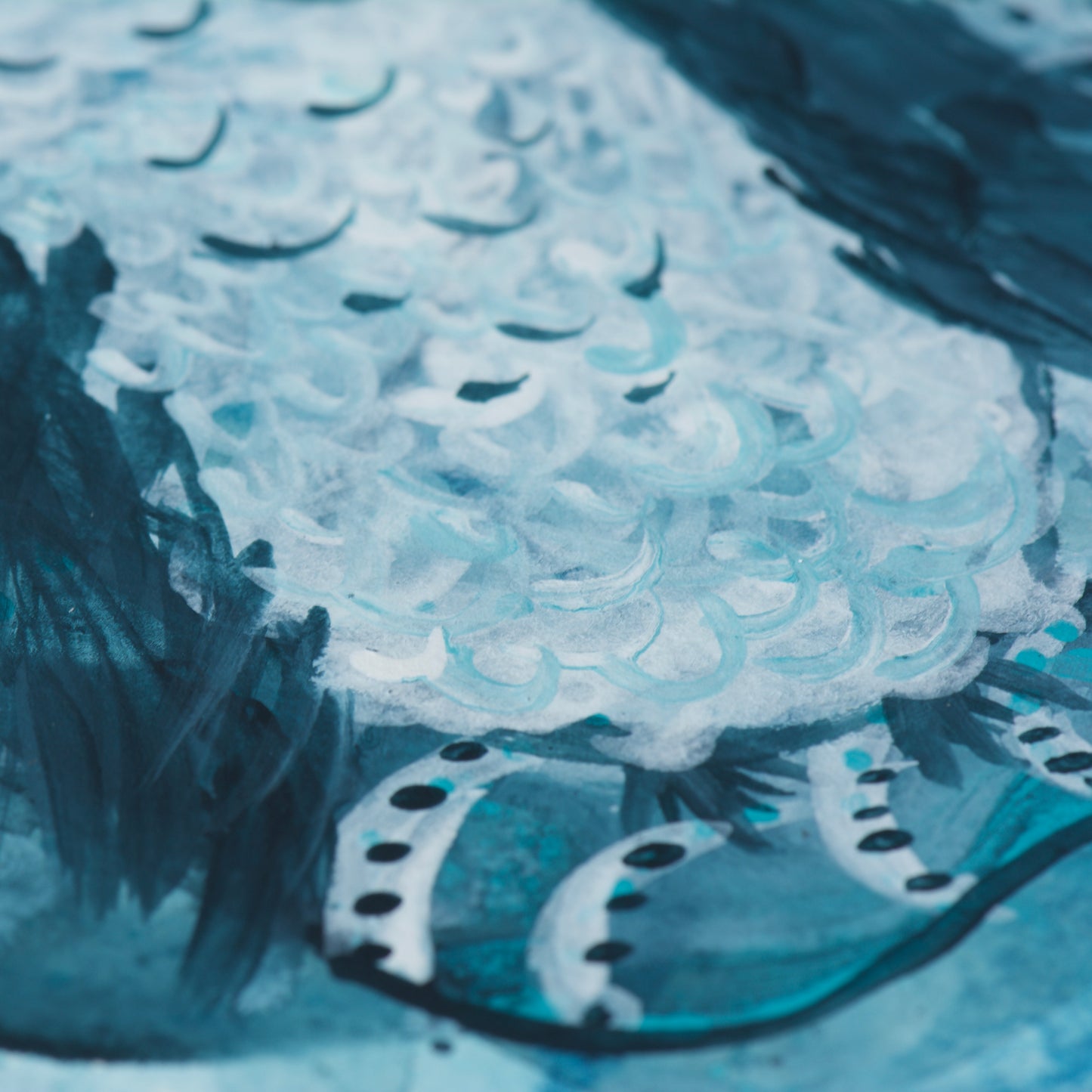 Owl Resonance, Original Mix Media Painting