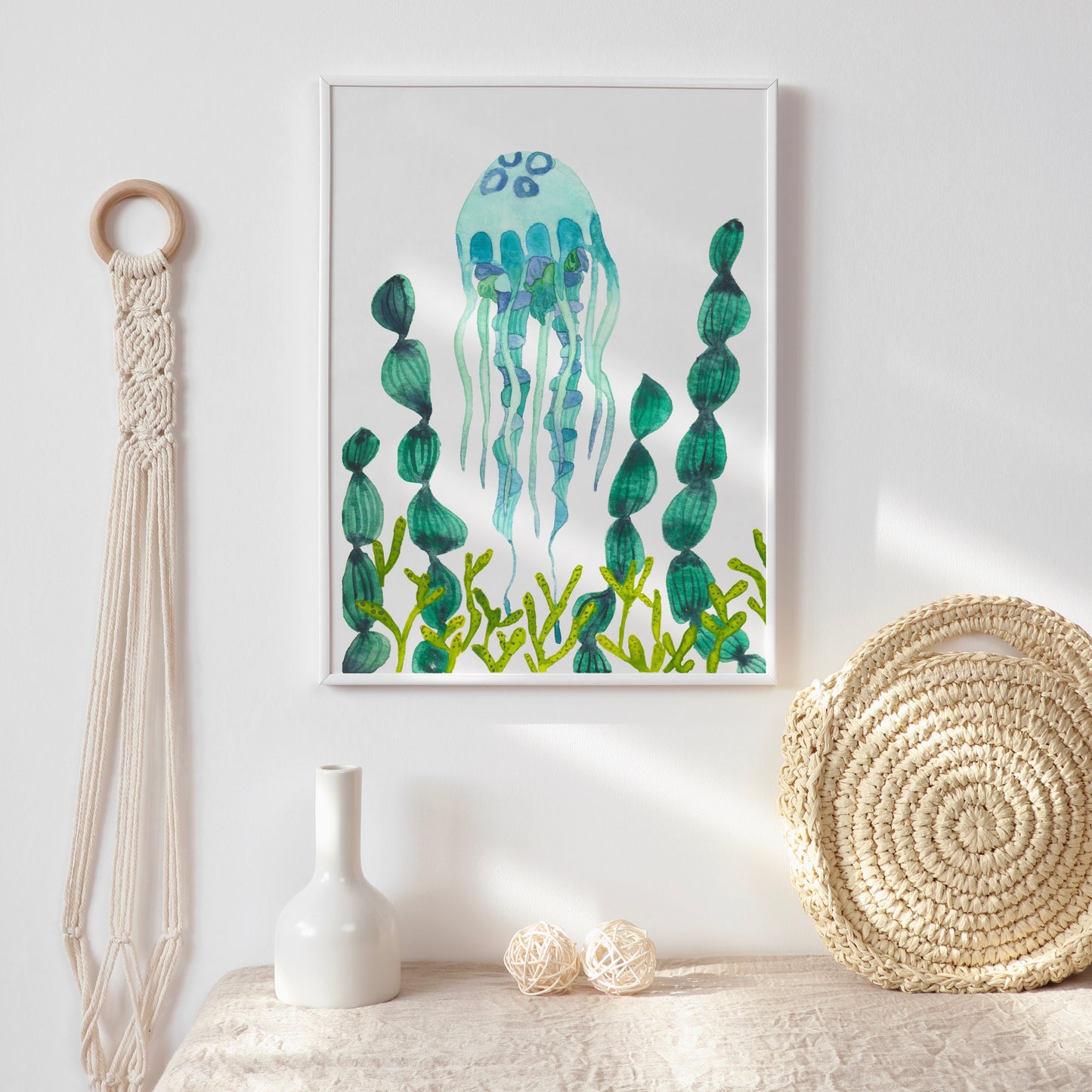 Blue Jelly Fish, Archival Print