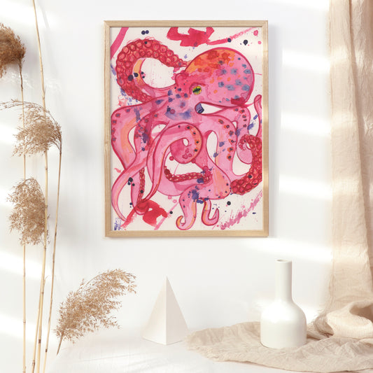 Pink Octopus, Archival Print