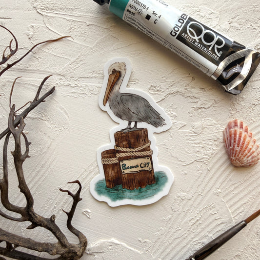 Panama City Pelican Vinyl Decal / Sticker