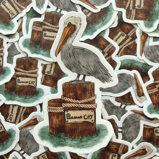 Panama City Pelican Vinyl Decal / Sticker