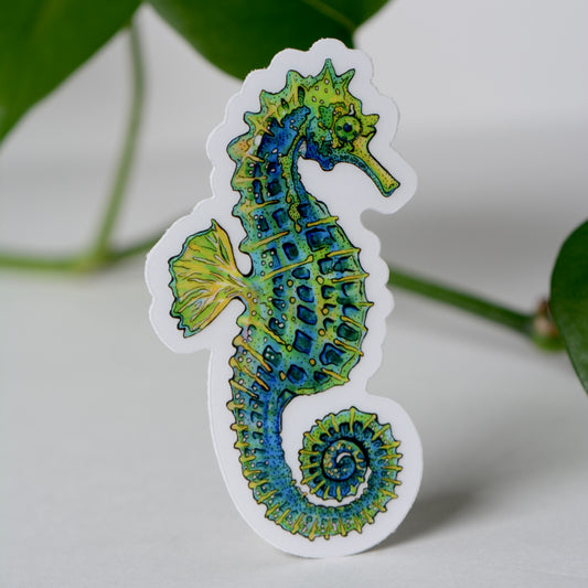 Blue Seahorse Vinyl Decal / Sticker