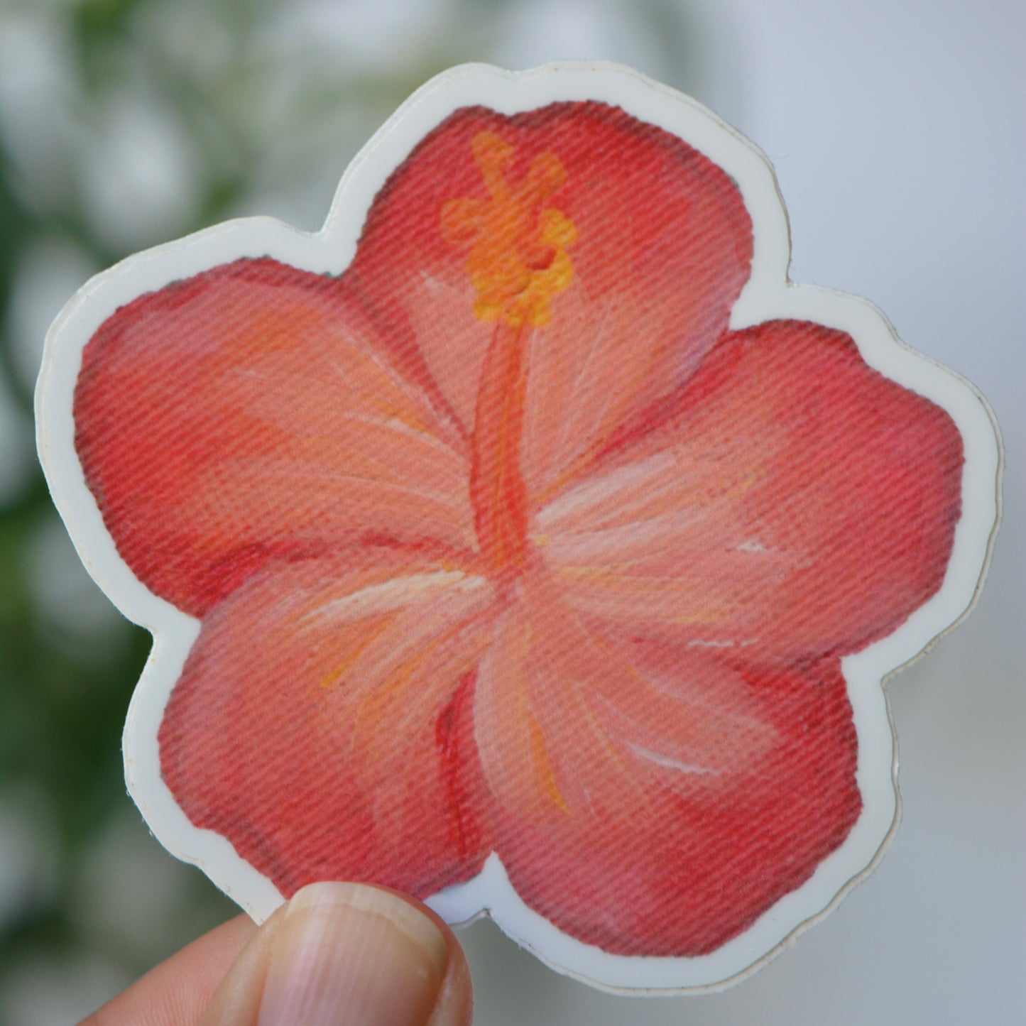 Hibiscus Flower Vinyl Decal / Sticker - Red