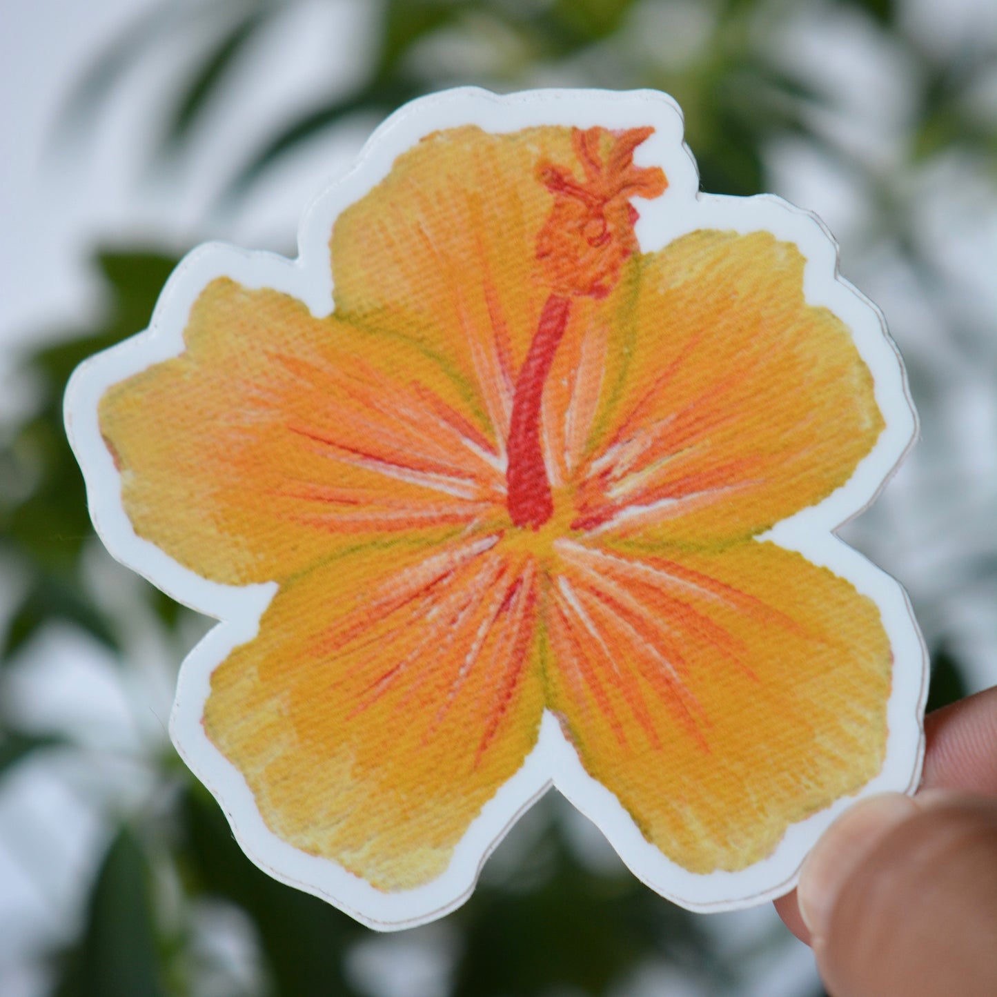 Hibiscus Flower Vinyl Decal / Sticker - Yellow