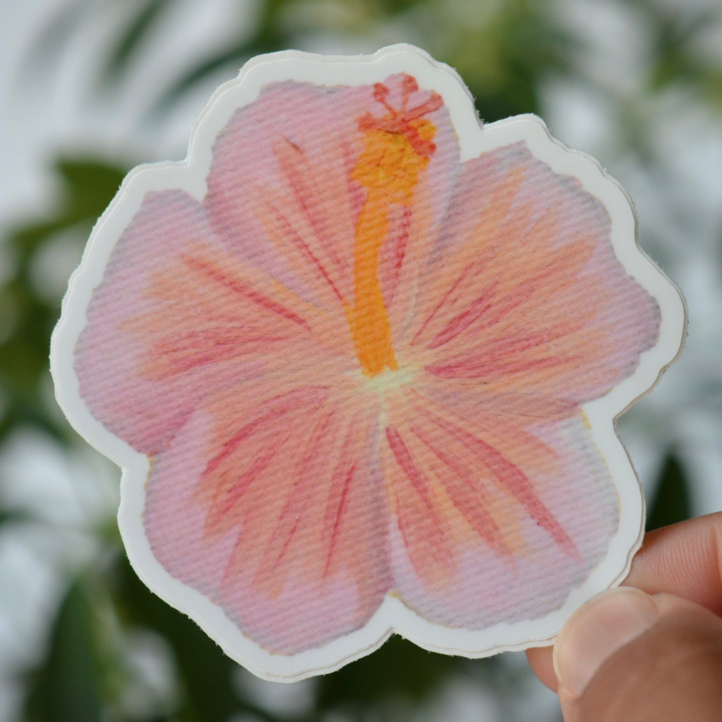 Hibiscus Flower Vinyl Decal / Sticker - Pink