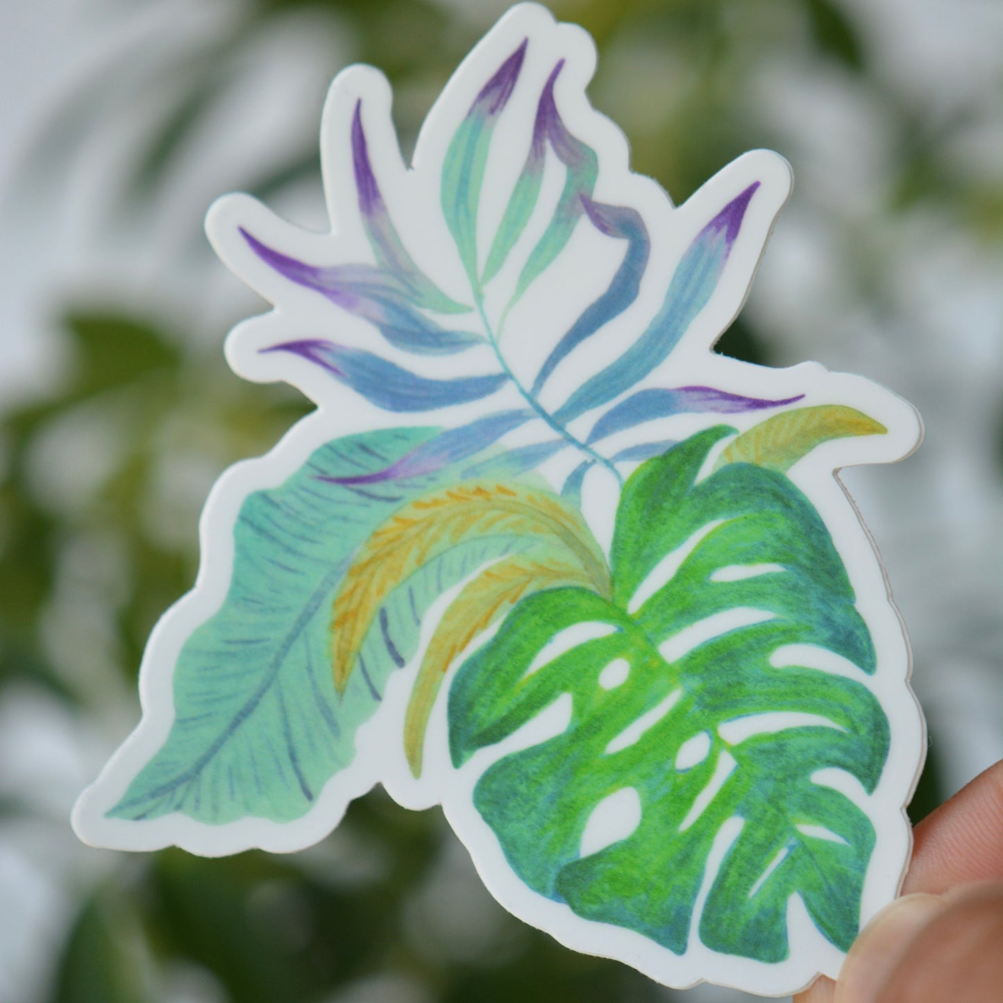 Monstera Botanical Watercolor Vinyl Decal / Sticker