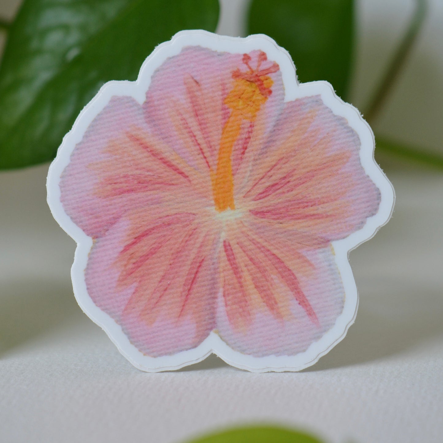 Hibiscus Flower Vinyl Decal / Sticker - Pink