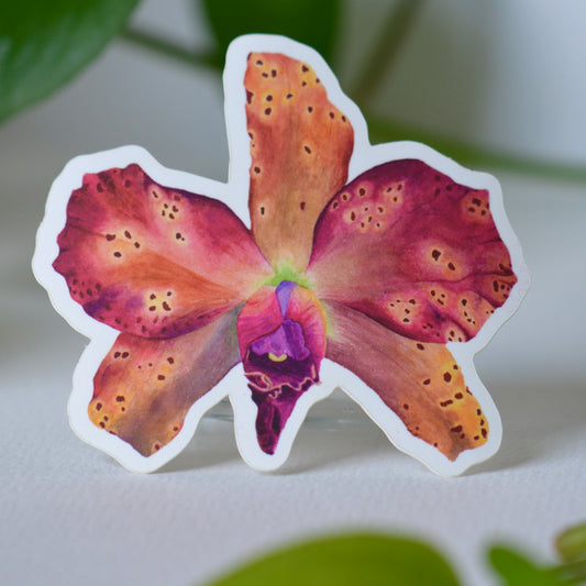 Orange Orchid Vinyl Decal / Sticker