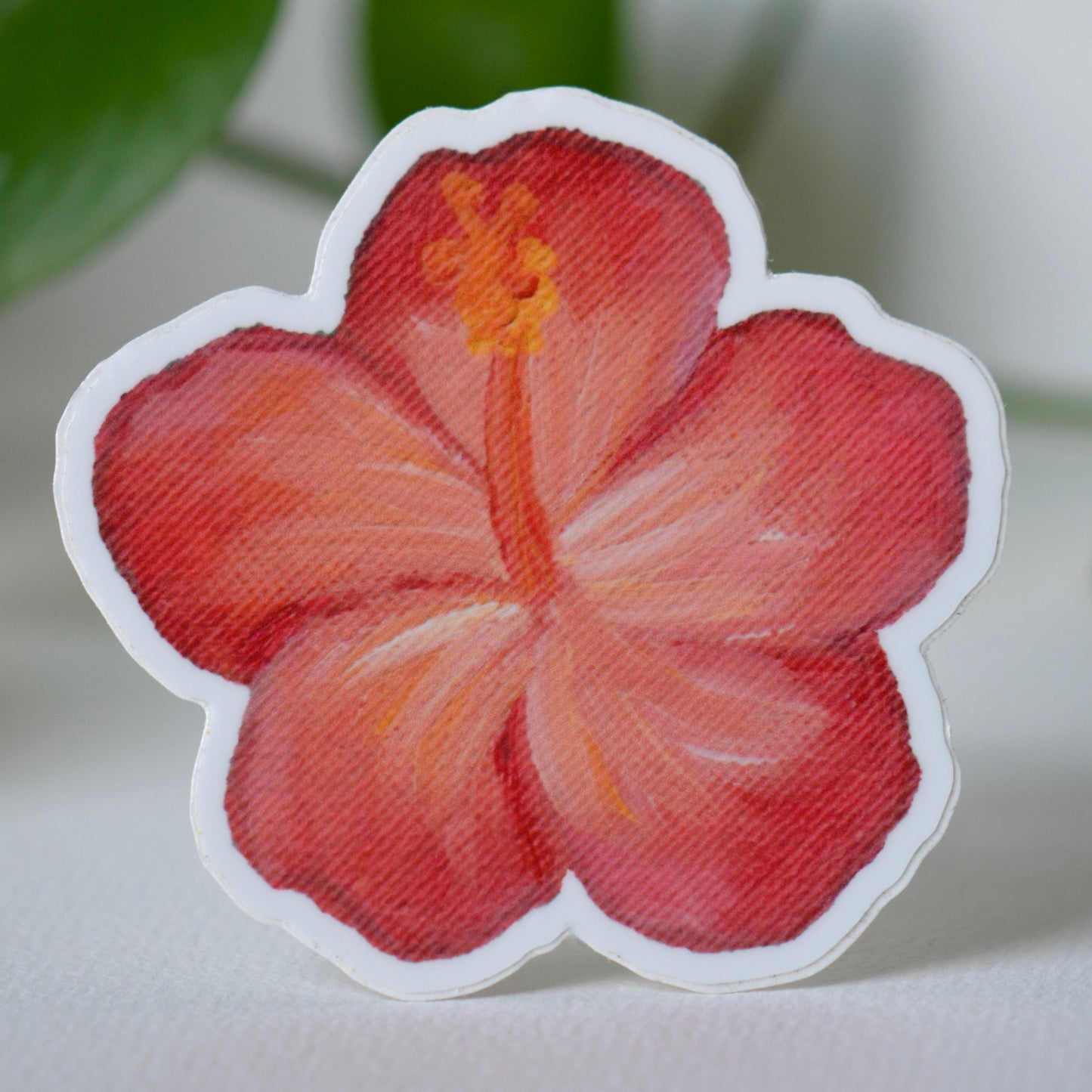 Hibiscus Flower Vinyl Decal / Sticker - Red