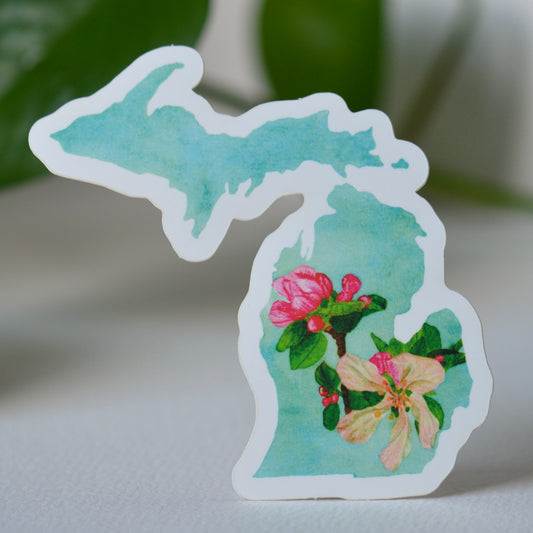 Michigan State Apple Blossom Vinyl Decal / Sticker