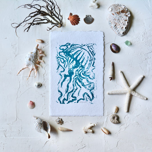 Jellyfish Block Print No.3