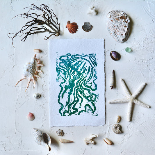 Jellyfish Block Print No.4