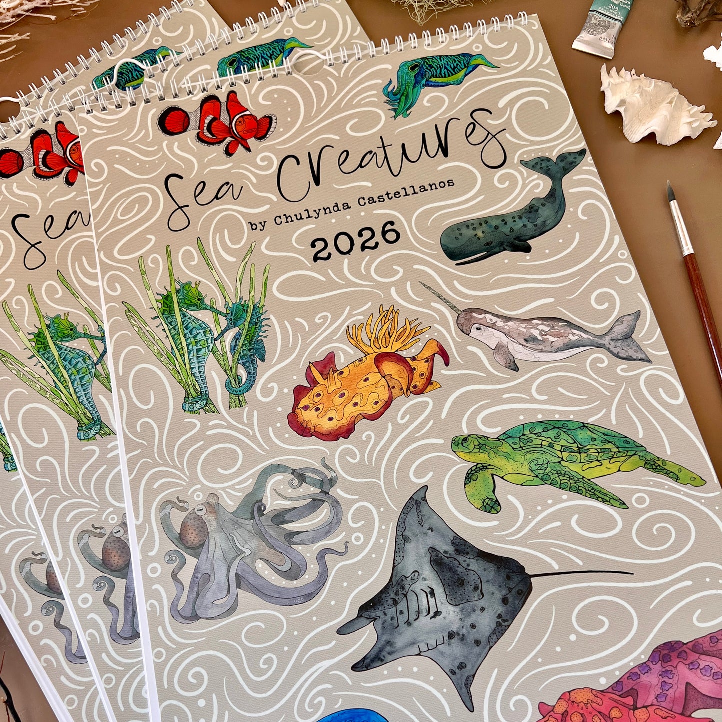Sea Creatures Wall Calendars 2026 (US & CA)