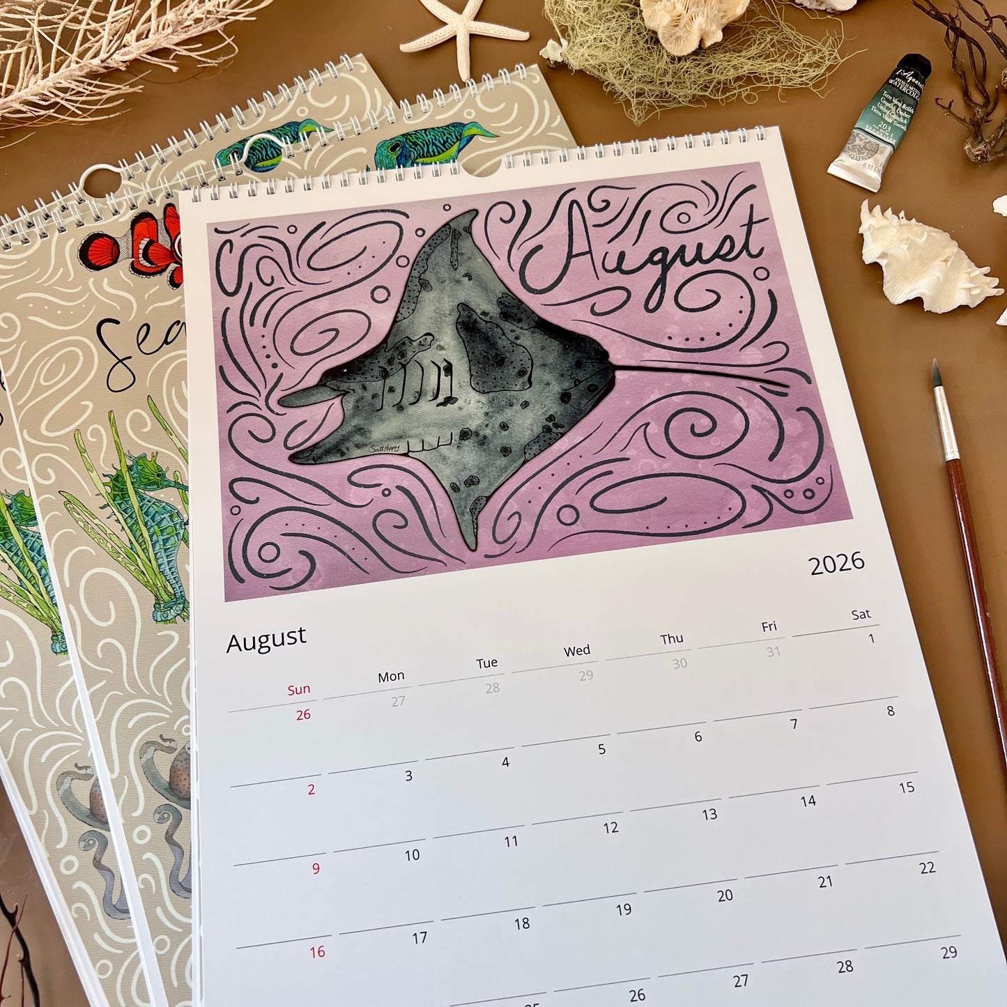 Sea Creatures Wall Calendars 2026 (US & CA)