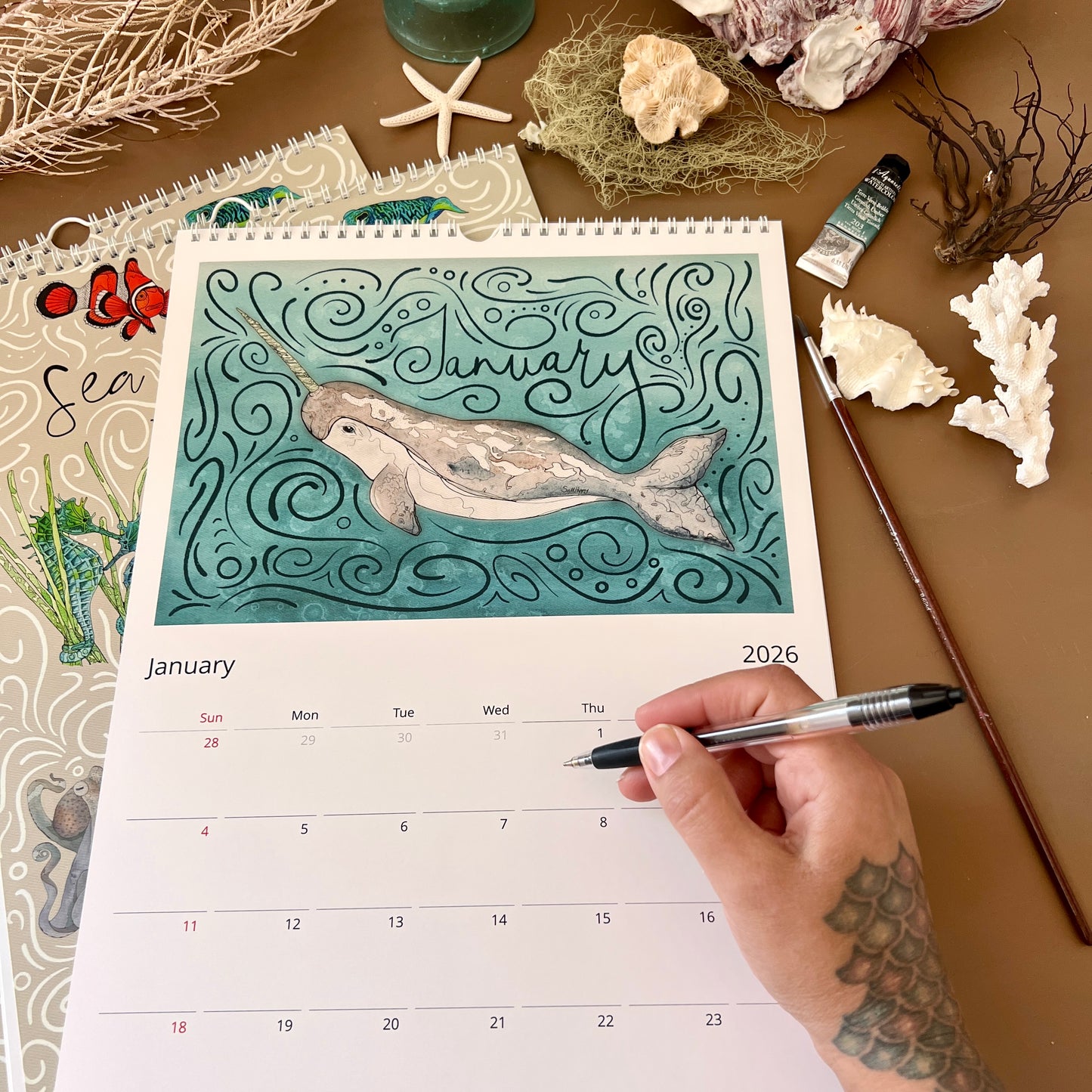 Sea Creatures Wall Calendars 2026 (US & CA)