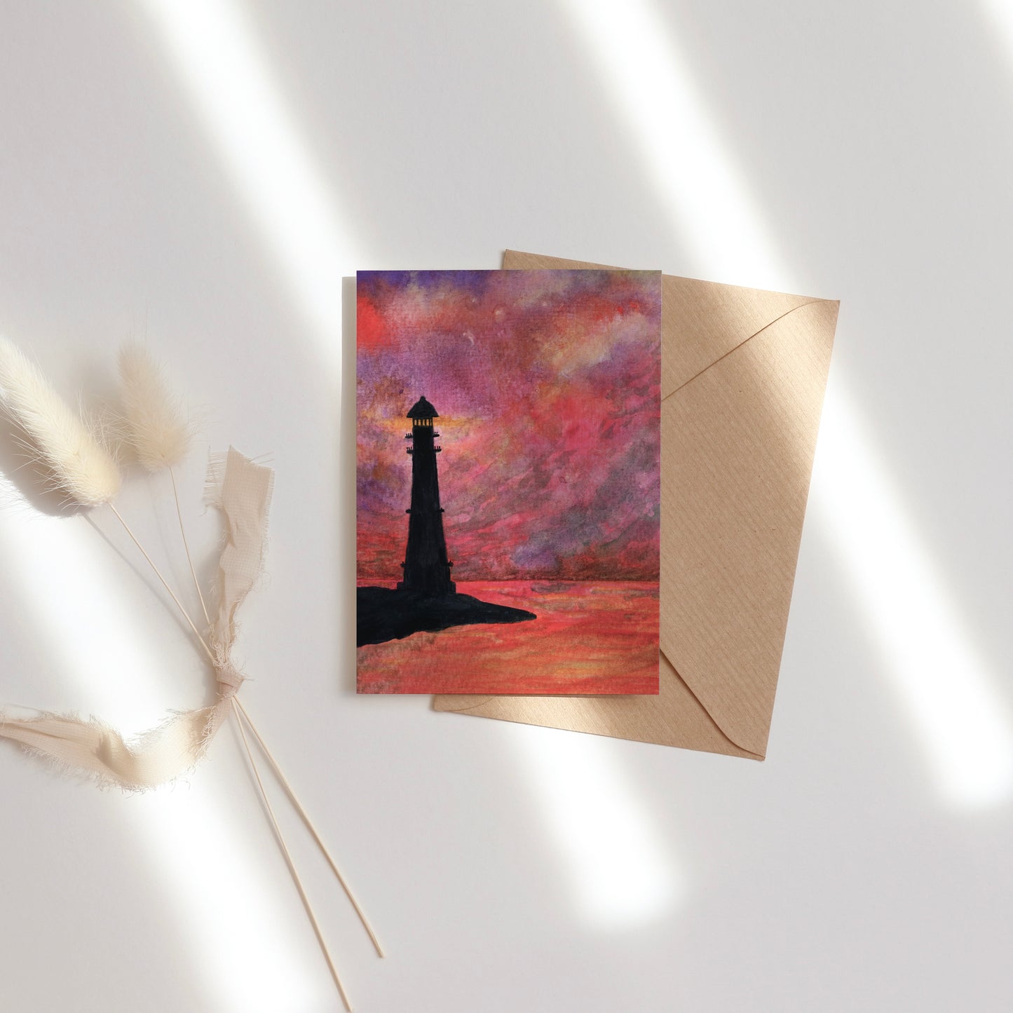 Light House Sunset Note Card Set