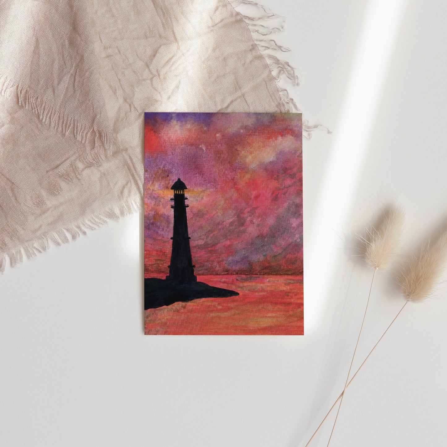 Light House Sunset Note Card Set