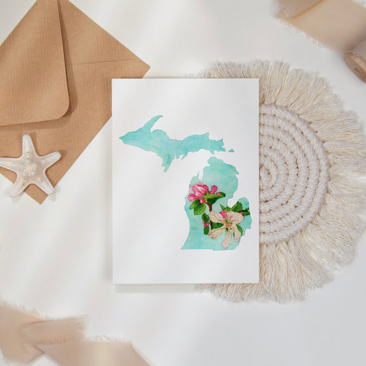 Michigan Apple Blossom Note Card Set