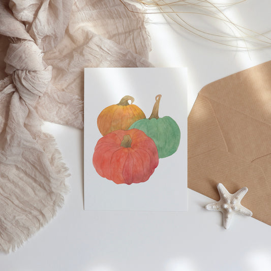 Earthy Pumpkins Note Card Set