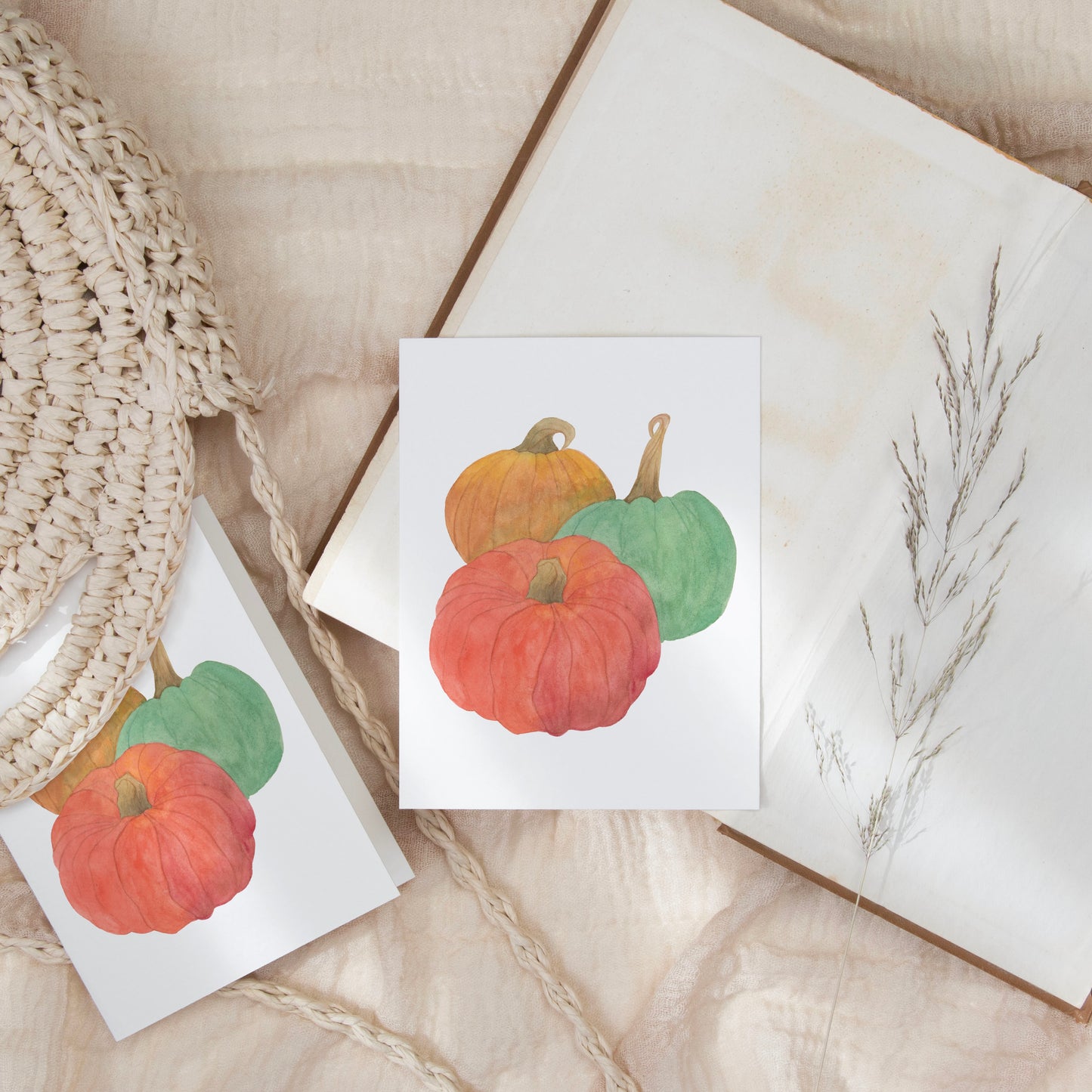 Earthy Pumpkins Note Card Set