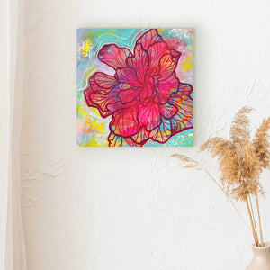 Hibiscus Flow, Acrylic Painting