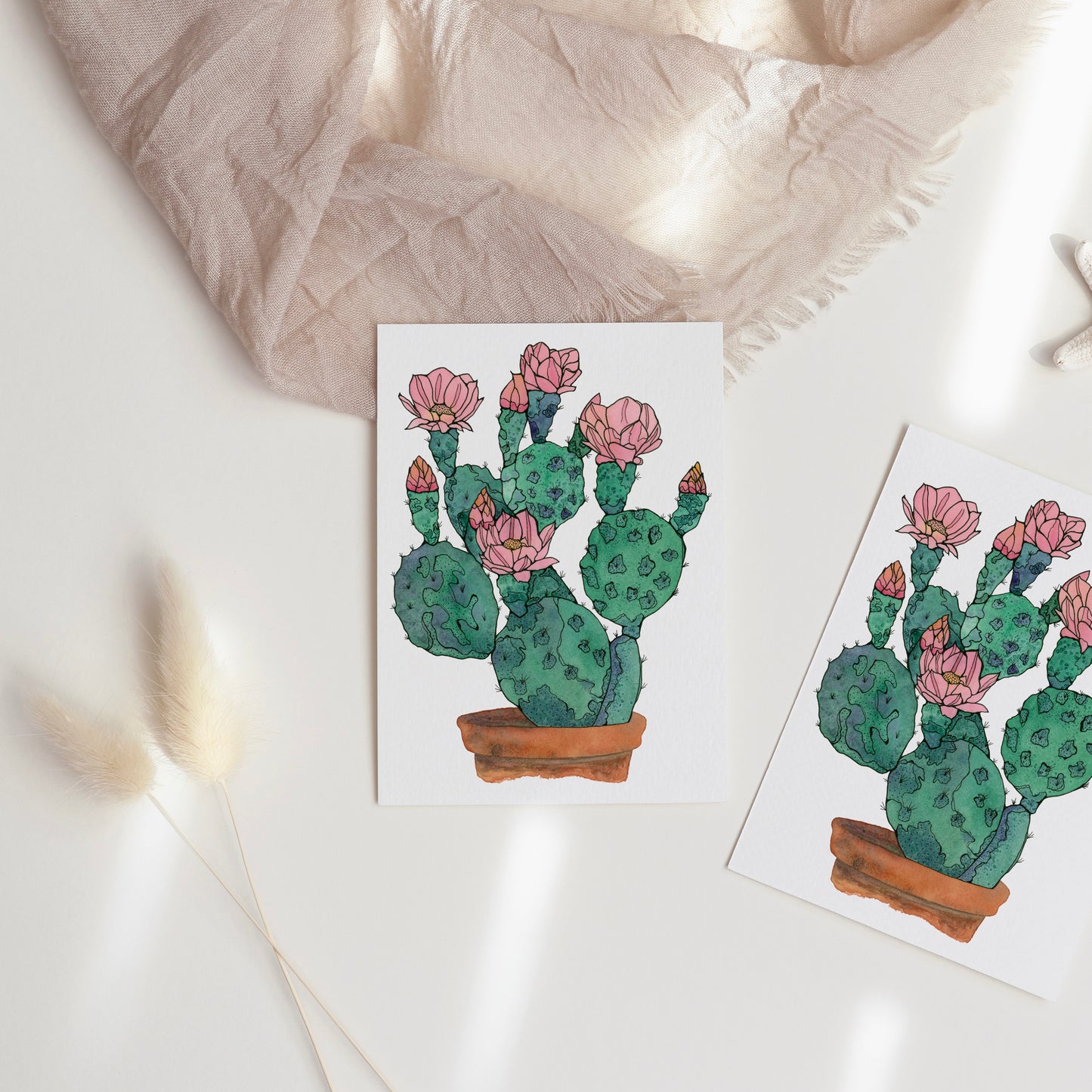 Cactus Bloom Greeting Card – 4x5.5 Blank Card