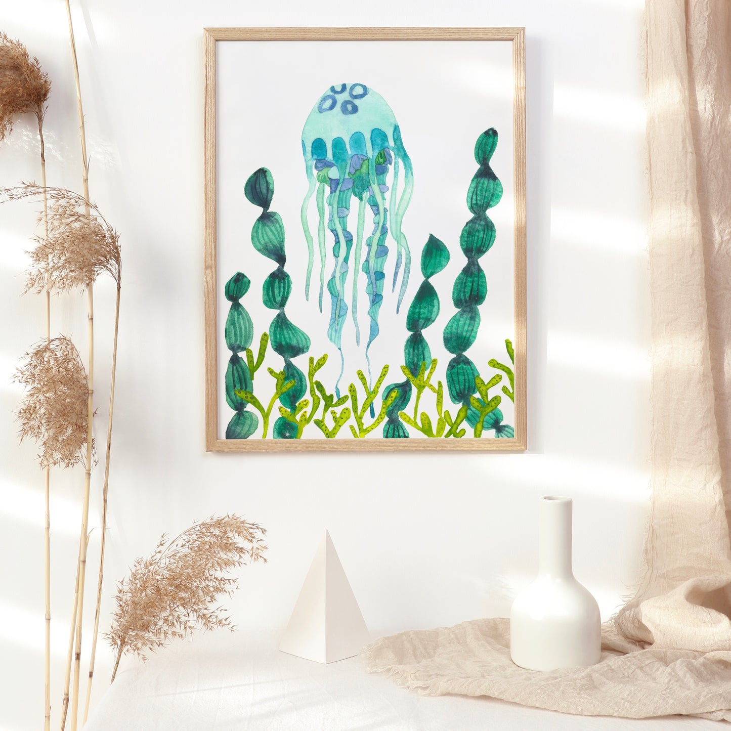 Blue Jelly Fish, Archival Print