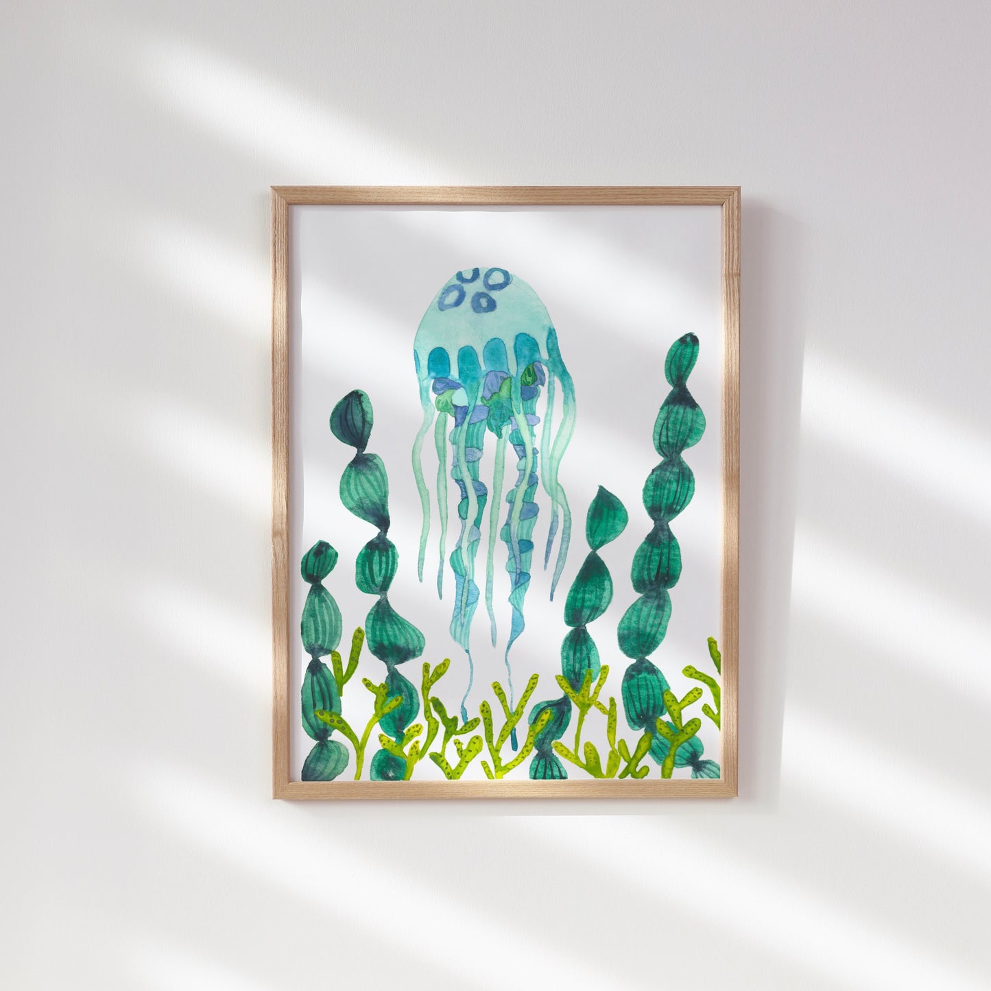Blue Jelly Fish, Archival Print