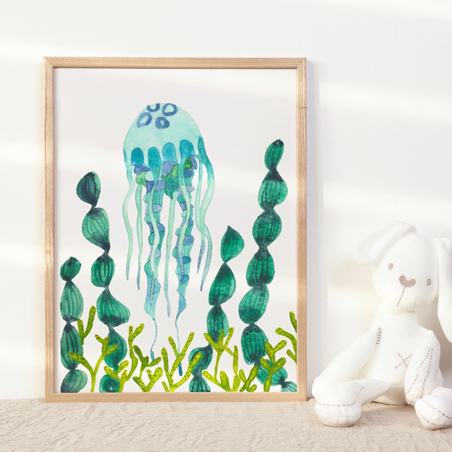 Blue Jelly Fish, Archival Print