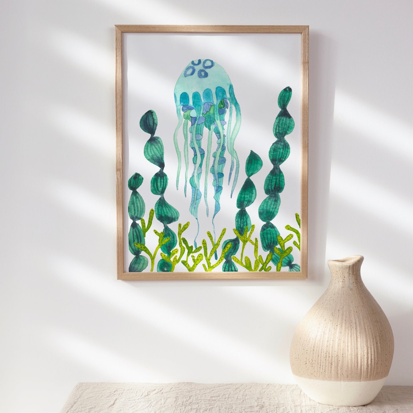 Blue Jelly Fish, Archival Print