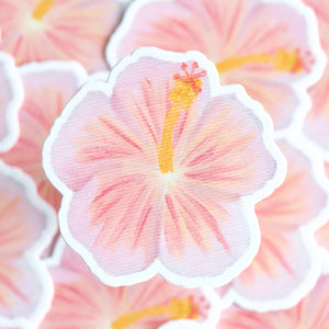 Hibiscus Flower Vinyl Decal / Sticker - Pink