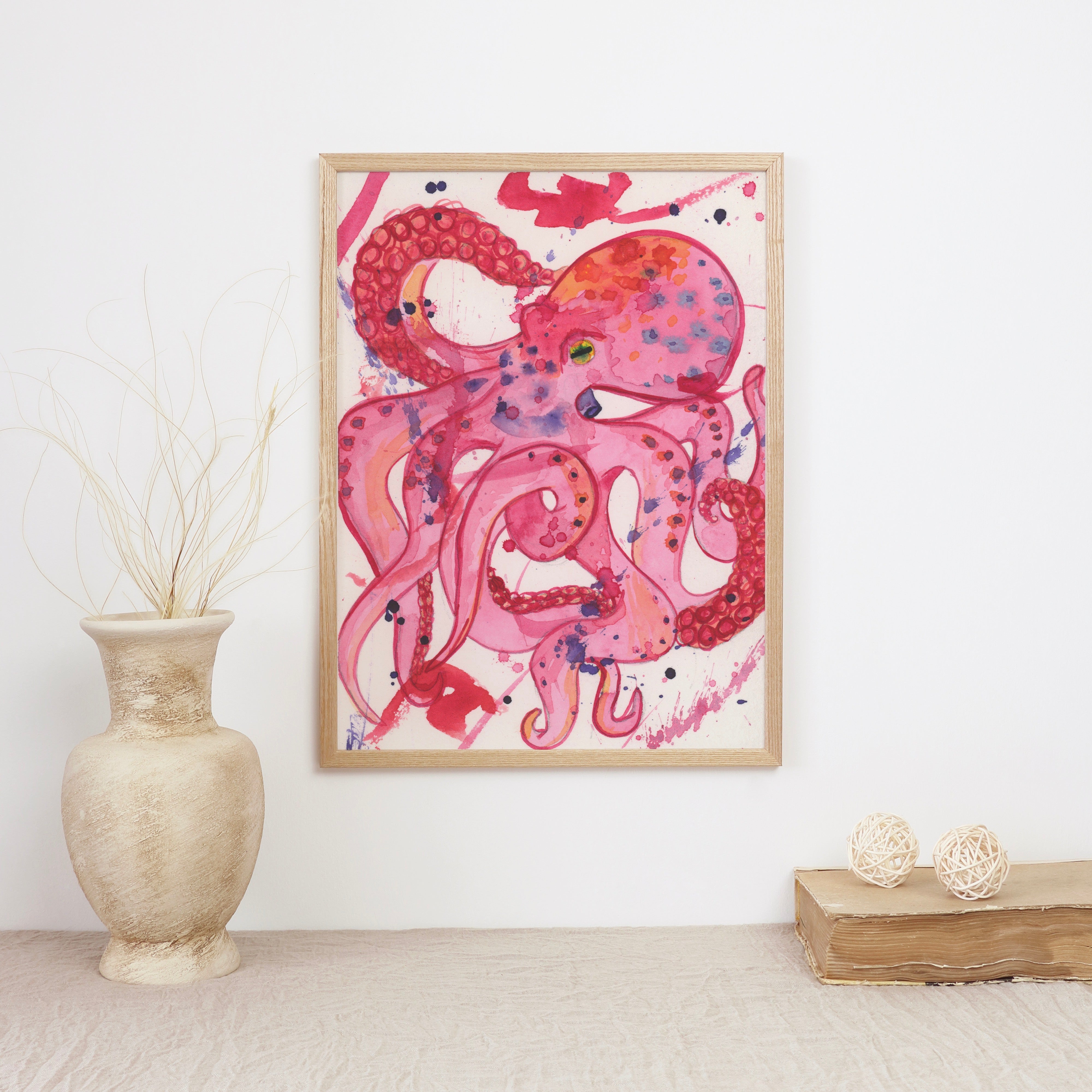 Pink Octopus, Archival Print