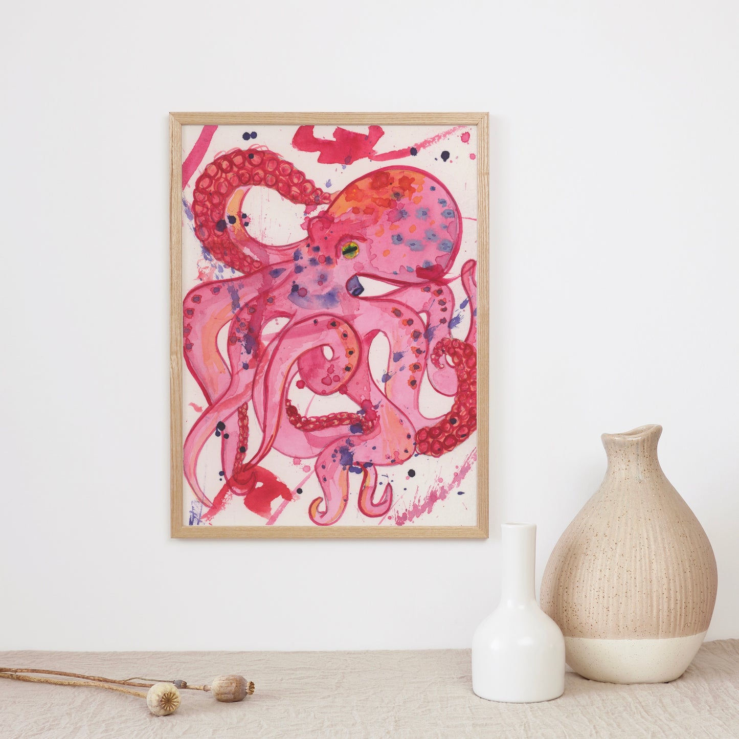 Pink Octopus, Archival Print