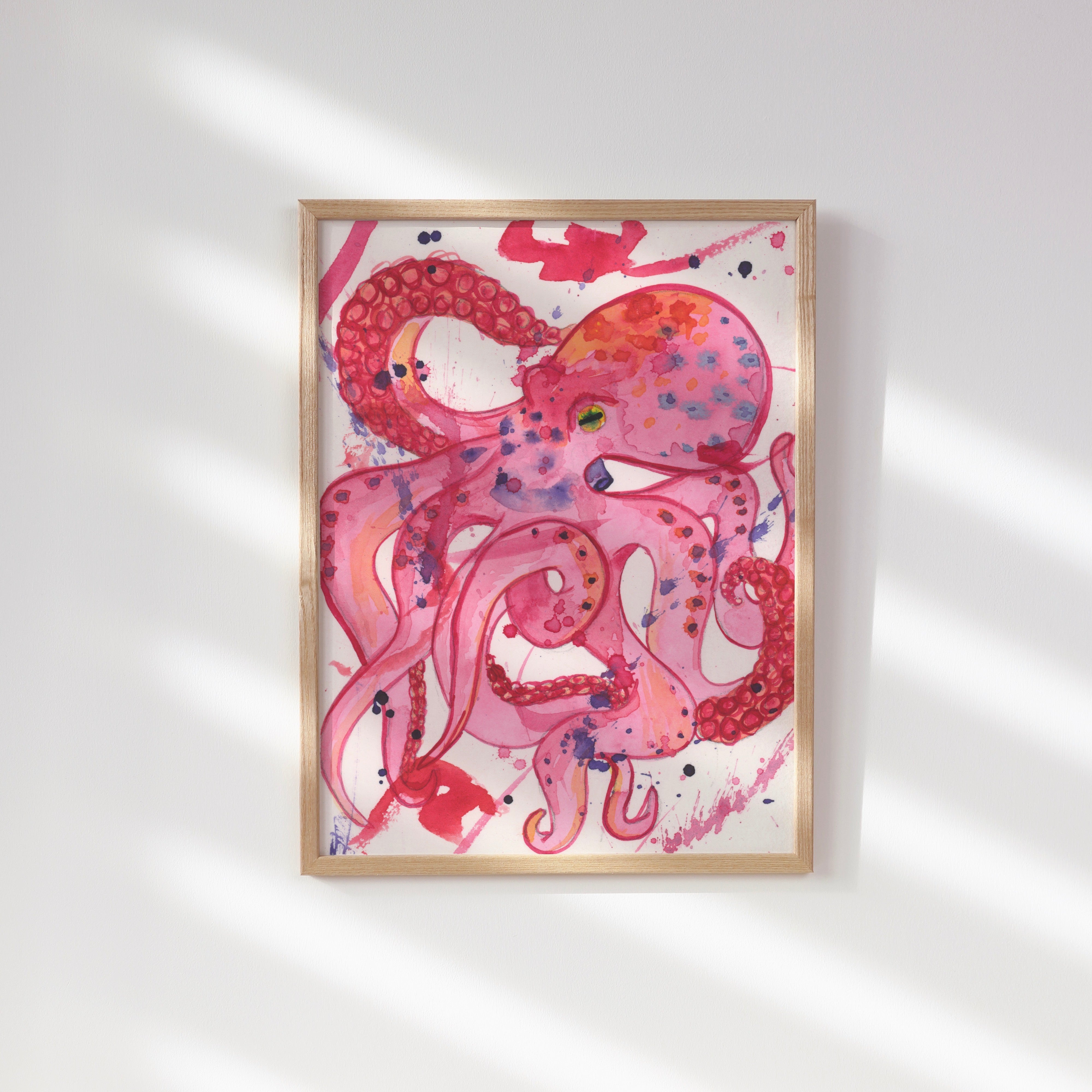 Pink Octopus, Archival Print
