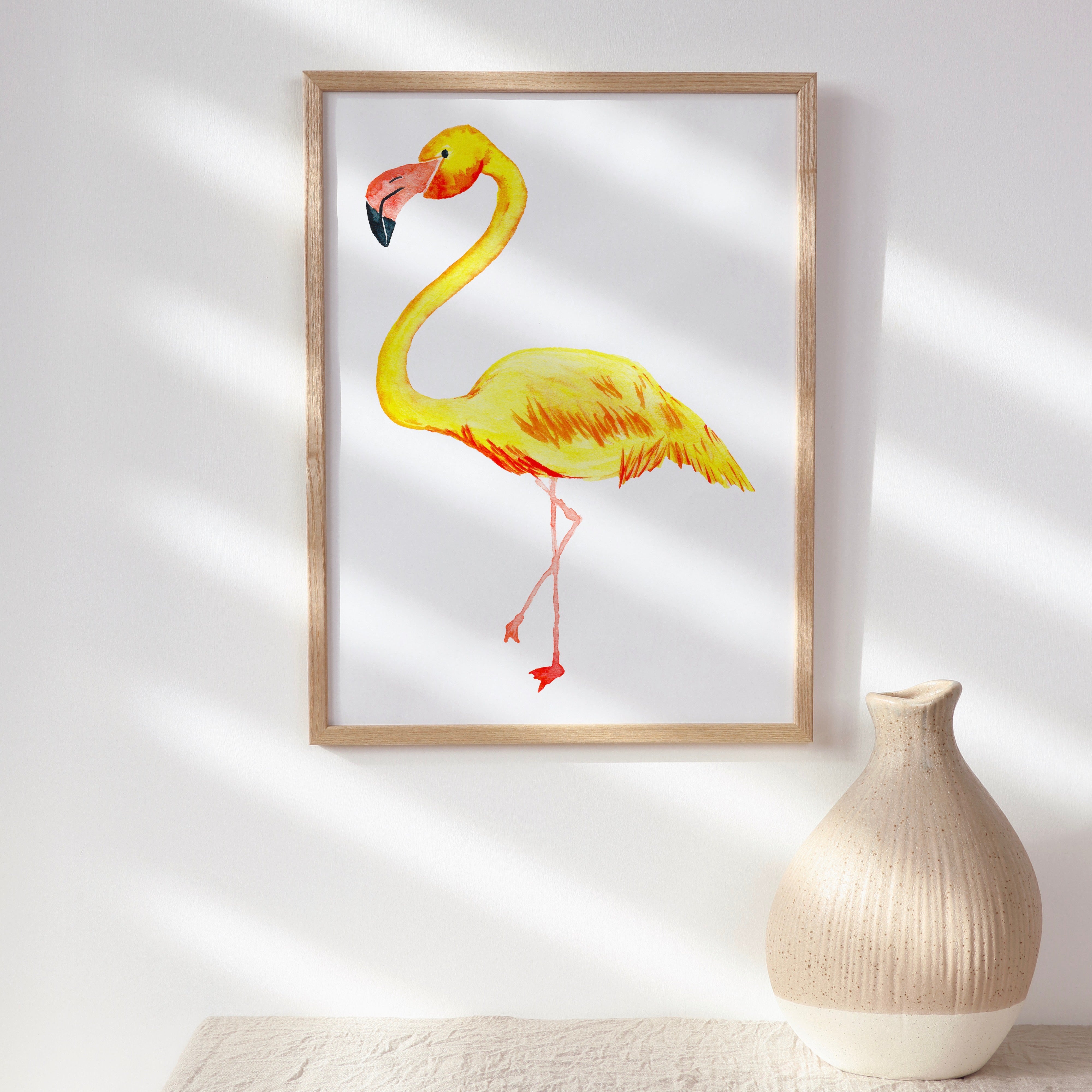 Yellow Flamingo, Archival Print